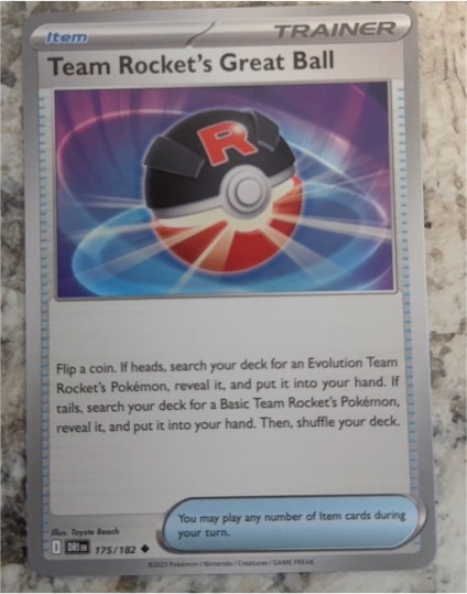 2025 Pokémon SV10: Destined Rivals #175 Team Rocket's Great Ball — front