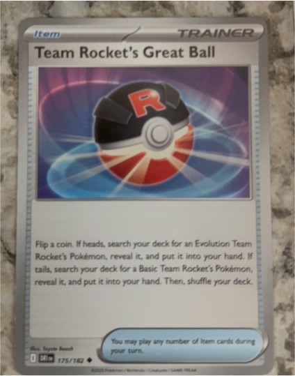 2025 Pokémon SV10: Destined Rivals #175 Team Rocket's Great Ball — front