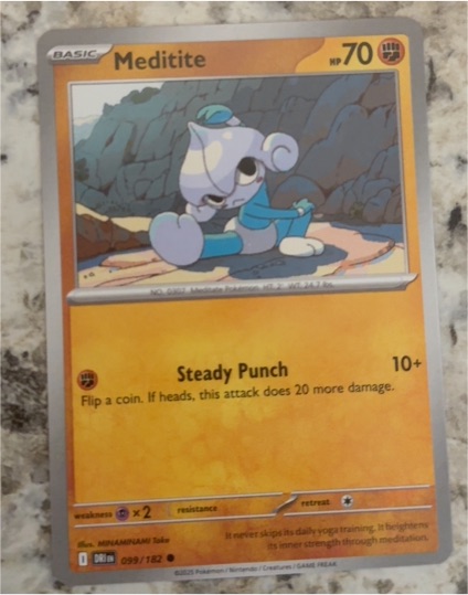 2025 Pokemon Scarlet & Violet Destined Rivals #099 Meditite — front