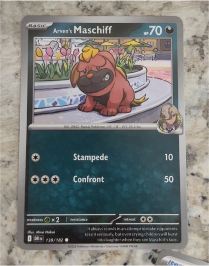 2025 Pokémon SV10 Destined Rivals #138 Arven's Maschiff — front