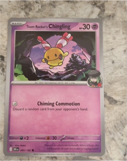 2025 Pokémon SV10: Destined Rivals #085 Team Rocket's Chingling — front