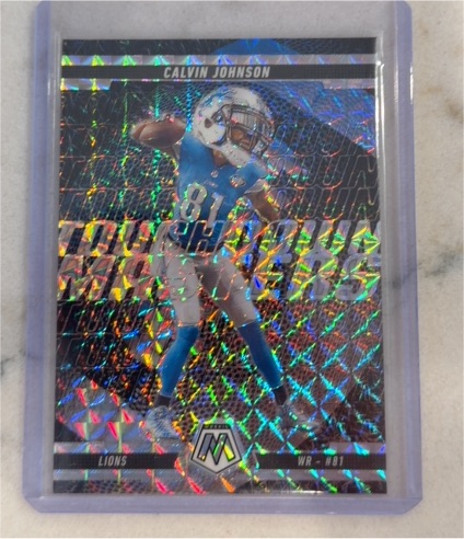 2025 Panini Mosaic #16 Calvin Johnson Touchdown Masters Mosaic Prizm — front