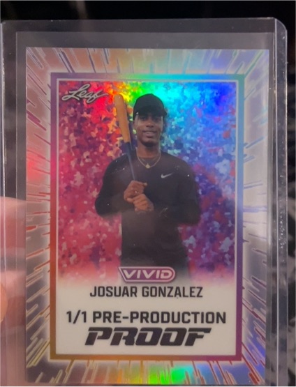 2025 Leaf Vivid Baseball 1/1 Pre-Production Proof Josuar Gonzalez — front