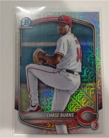 2025 Bowman Chrome Prospects #BCP-122 Chase Burns — front
