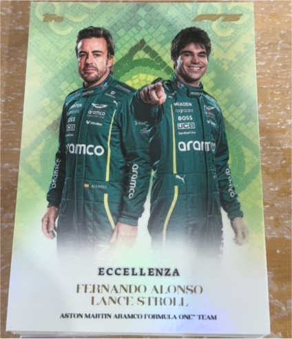 2025 Topps Eccellenza Fernando Alonso Lance Stroll Aston Martin Aramco Formula One Team — front