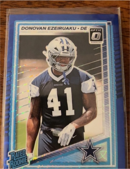 2025 Panini Donruss Optic #230 Donovan Ezeiruaku Rated Rookie Blue — front