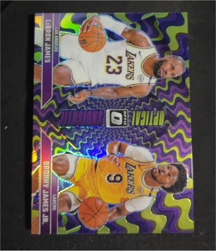 2024-25 Panini Donruss Optic #2 LeBron James / Bronny James Jr. Optical Illusions — front