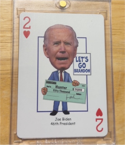 2023 Hero Decks Trump Two of Hearts Joe Biden — front