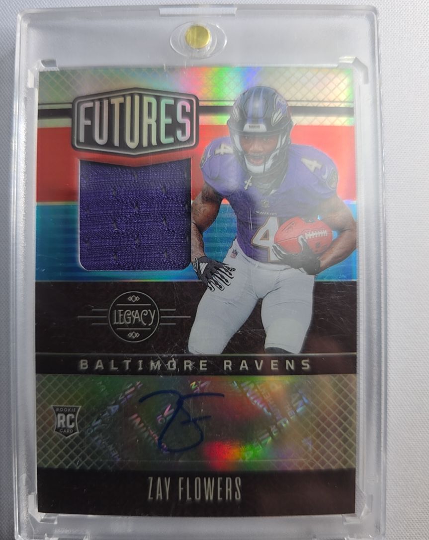 2023 Panini Legacy Futures Patch Autographs Silver #FAPS-9 Zay Flowers — front
