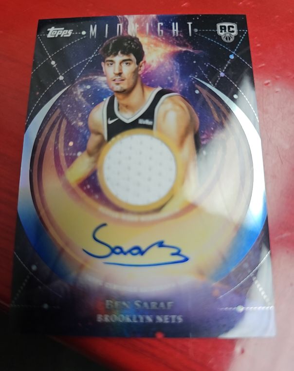 2025 Topps Midnight Rookie Jersey Autograph Ben Saraf — front