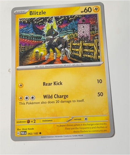 2023 Pokemon SV04: Paradox Rift #062 Blitzle — front