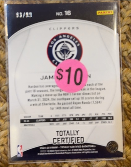 2024-25 Panini Totally Certified #16 James Harden — front