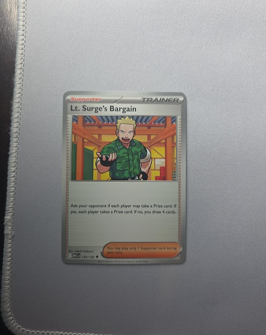 2025 Pokemon Mega Evolution #120 Lt. Surge's Bargain — front
