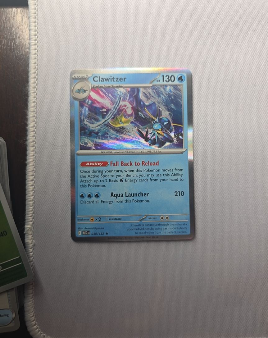 2025 Pokemon TCG Mega Evolution ME01 #038 Clawitzer — front