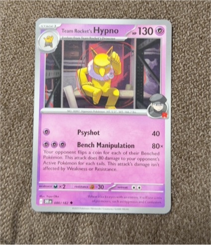 2025 Pokémon Destined Rivals #080 Team Rocket's Hypno — front