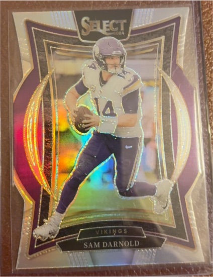 2024 Panini Select #92 Sam Darnold Silver Prizm Die Cut — front