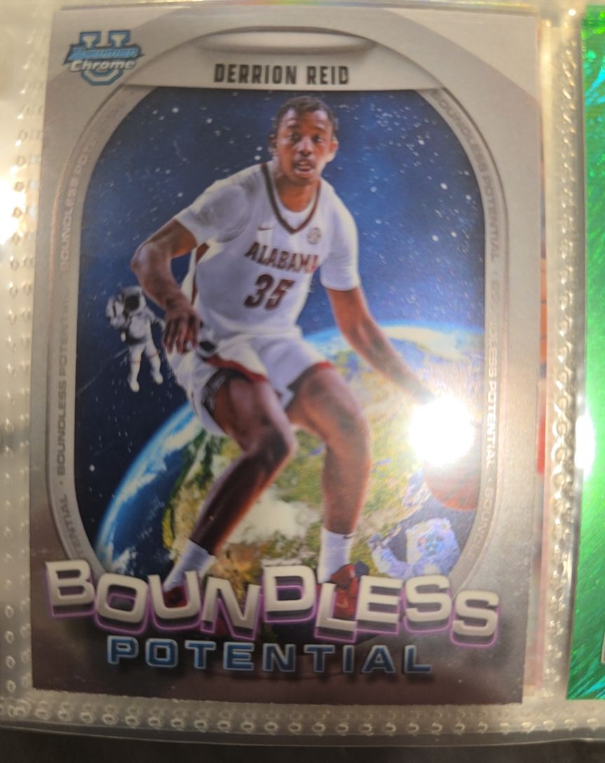 2024-25 Bowman University Chrome #BP-5 Derrion Reid Boundless Potential — front