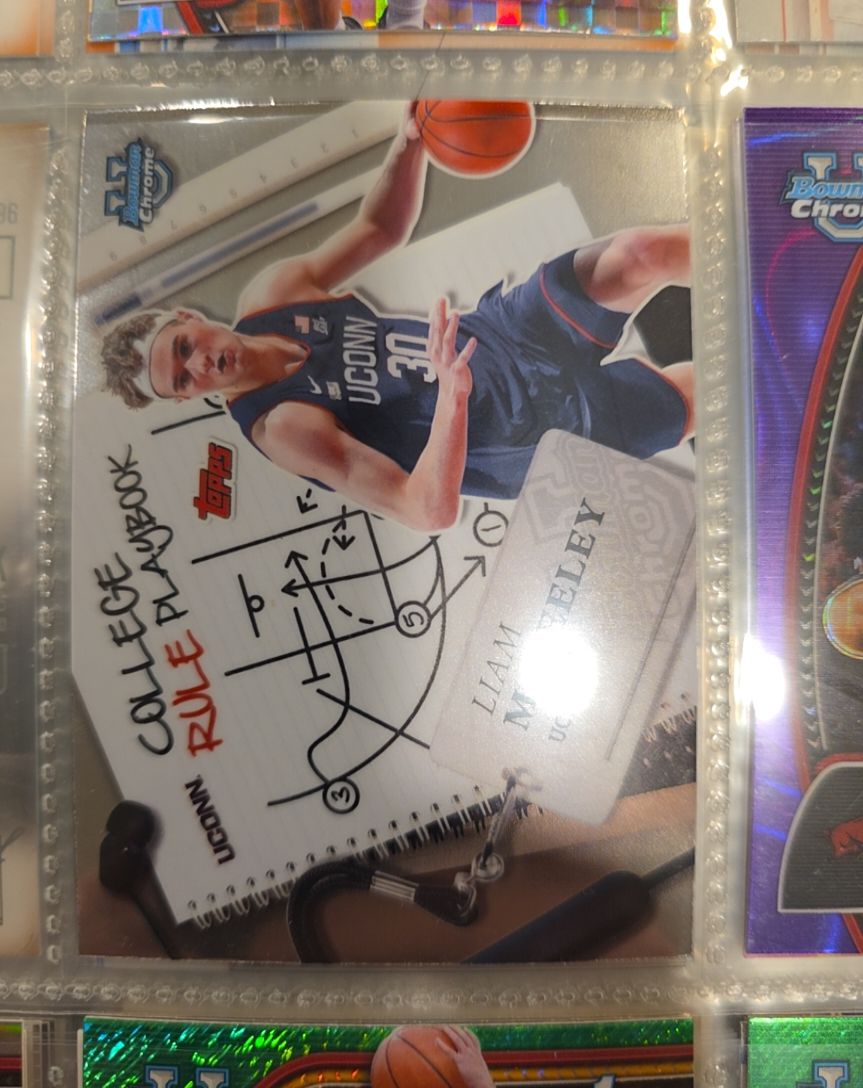 2024-25 Bowman University Chrome #CRP-14 Liam McNeely College Rule Playbook — front