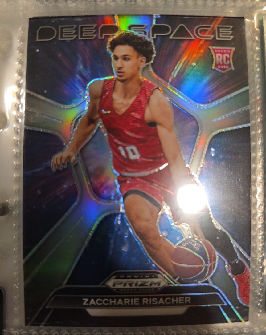 2024 Panini Prizm Draft Picks #12 Zaccharie Risacher Deep Space Silver Rookie — front