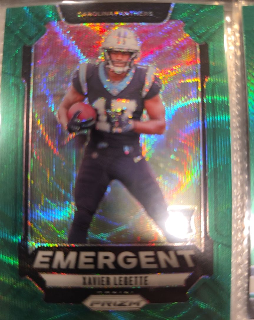 2024 Panini Prizm Emergent Green Wave Prizm #15 Xavier Legette — front