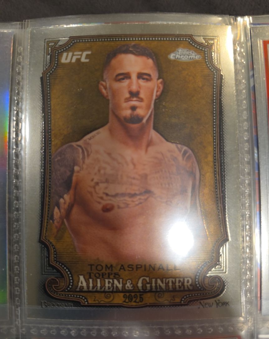 2025 Topps Chrome UFC Tom Aspinall Allen & Ginter #AAG-18 — front
