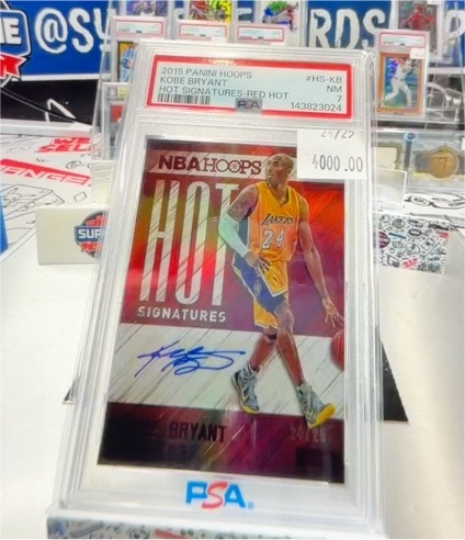 2015 Panini Hoops #HS-KB Kobe Bryant Hot Signatures Red Hot — front