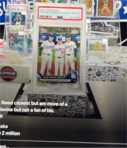 2025 Topps Now #23 Ohtani/Yamamoto/Osasaki — front