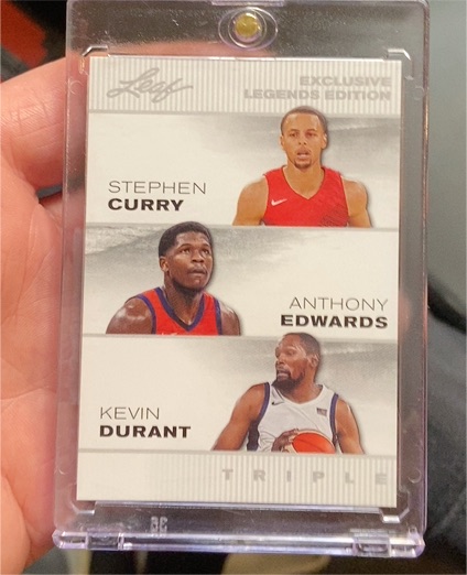 2024 Leaf Exclusive Legends Edition #ELE-44 Stephen Curry / Anthony Edwards / Kevin Durant — front