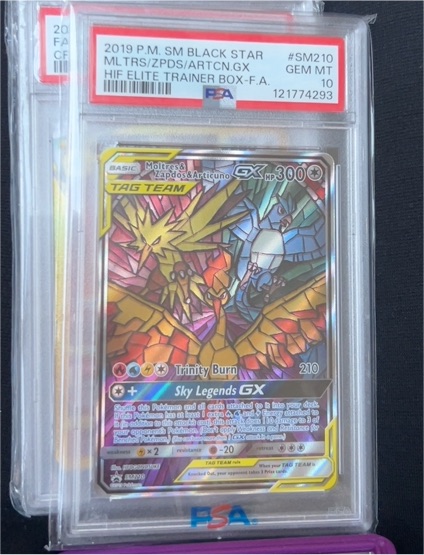 2019 Pokemon SM Black Star Promo #SM210 Moltres & Zapdos & Articuno GX — front