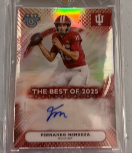 2025 Bowman Best University #BOA-FM Fernando Mendoza Best of 2025 Autographs — front
