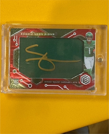 2022 Panini Elements Rookie Neon Signs #RNS-AG Ahmad 'Sauce' Gardner — front