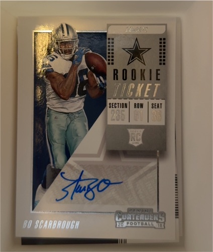 2018 Panini Contenders #193 Bo Scarbrough Rookie Ticket Autograph — front