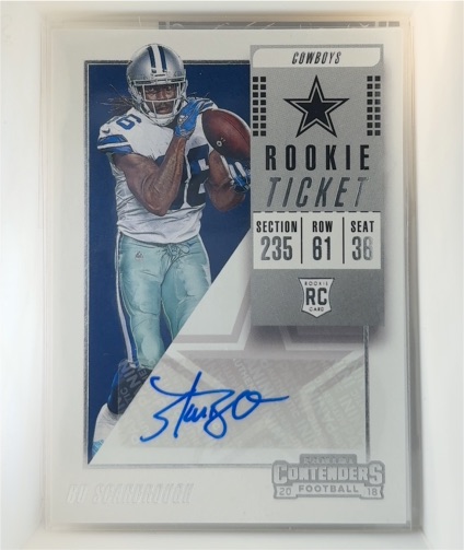 2018 Panini Contenders #193 Bo Scarbrough Rookie Ticket RC Auto — front