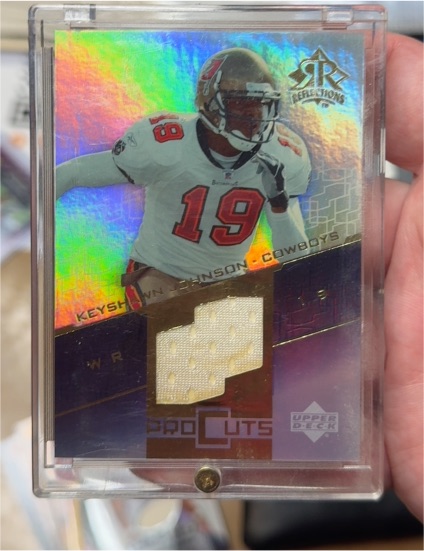 2004 Upper Deck Reflections Pro Cuts Jerseys Gold #PC-KJ Keyshawn Johnson — front