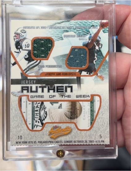 2003 Fleer Authentix #CP-DM Donovan McNabb Chad Pennington — front