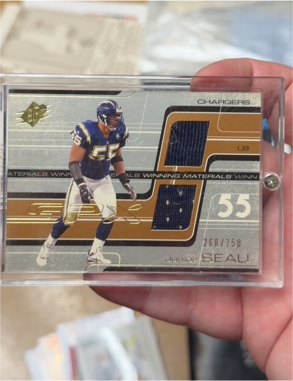 2001 Upper Deck SPx Winning Materials #WM-JS Junior Seau — front