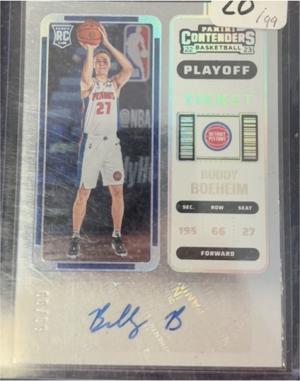 2022-23 Panini Contenders #165 Buddy Boeheim Rookie Playoff Ticket — front