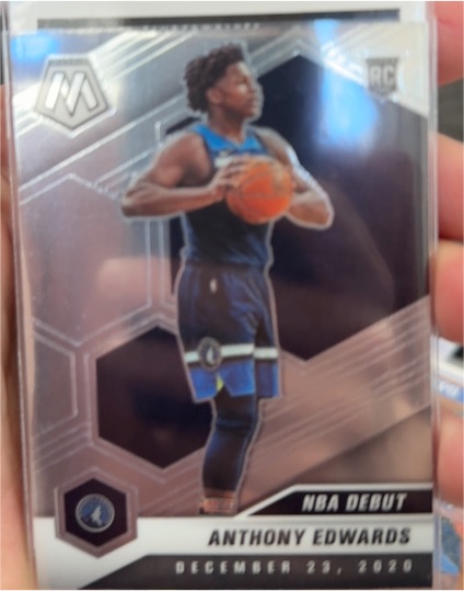 2020-21 Panini Mosaic #261 Anthony Edwards NBA Debut Rookie Card — front