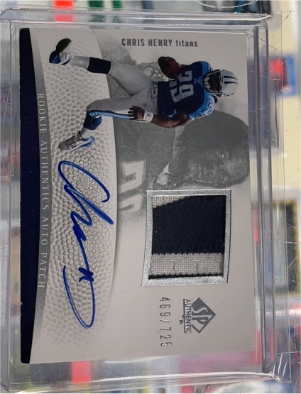 2007 SP Authentic Rookie Authentics Auto Patch Chris Henry — front