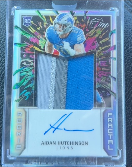 2022 Panini One Fractal Rookie Patch Autograph Aidan Hutchinson — front