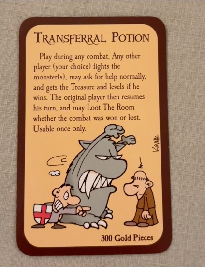 Munchkin Transferral Potion Card Steve Jackson Games — front