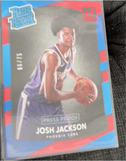 2017-18 Panini Donruss #191 Josh Jackson Rated Rookie Press Proof — front