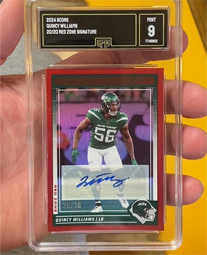 2024 Score Quincy Williams 20/20 Red Zone Signature — front