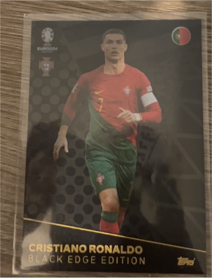 2024 Topps Match Attax UEFA EURO #BE7 Cristiano Ronaldo Black Edge Edition — front