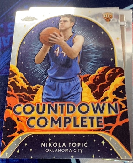 2024-25 Topps Chrome #CC-19 Nikola Topić Countdown Complete Refractor — front