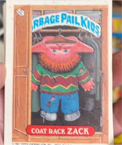 1987 Topps Garbage Pail Kids Series 8 #303b Coat Rack Zack — front