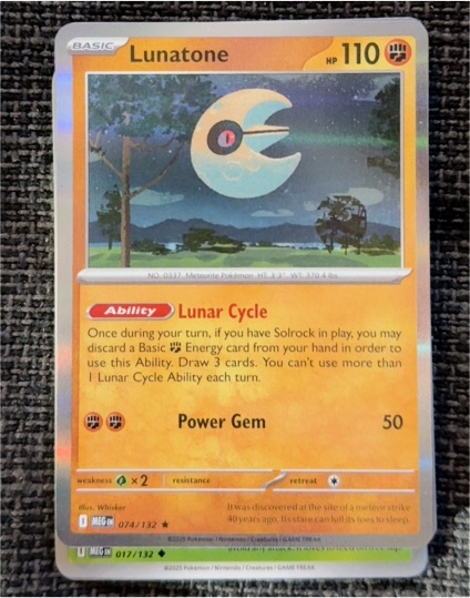 2023 Pokémon ME01: Mega Evolution #074 Lunatone — front