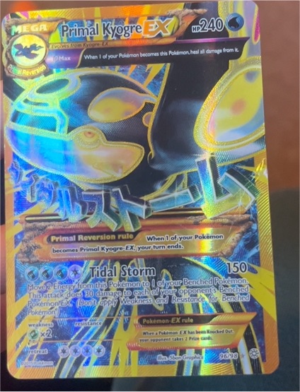 2015 Pokemon XY Ancient Origins #96 Primal Kyogre EX — front