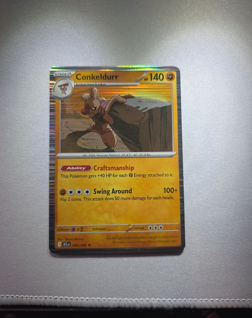 2025 Pokemon Scarlet & Violet Black Bolt #049 Conkeldurr — front