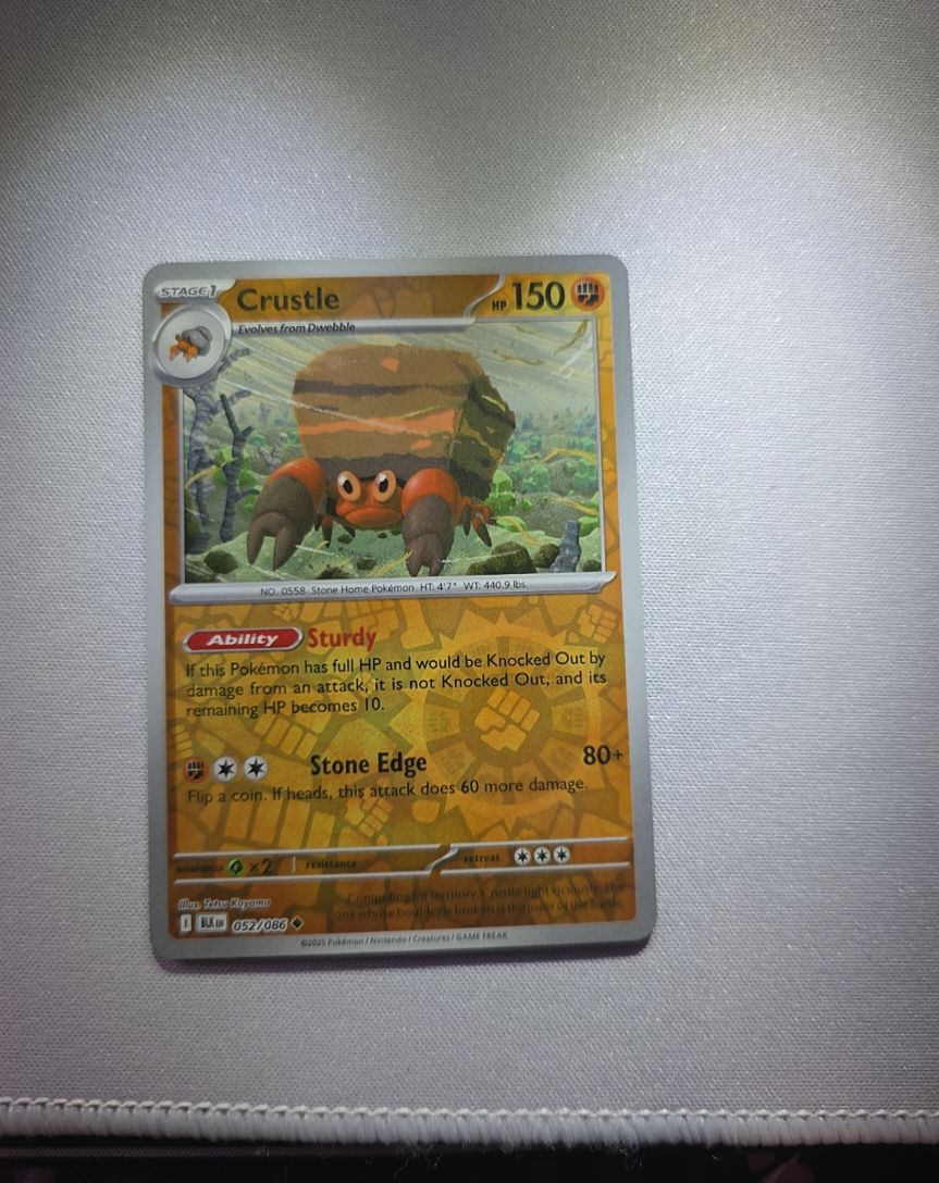 2025 Pokémon TCG Black Bolt #052 Crustle — front